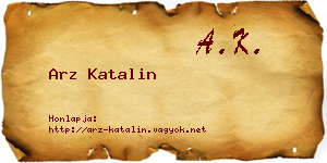 Arz Katalin névjegykártya